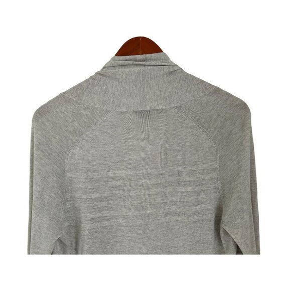 THEORY Cardigan Silk Blend Heather Gray Open Front Knitted Size Med - Picture 8 of 10